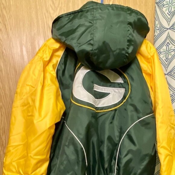 Green Bay Packers Hooded Jacket Removable Zipper Hood Rare Excellent Condition - Picture 4 of 16
